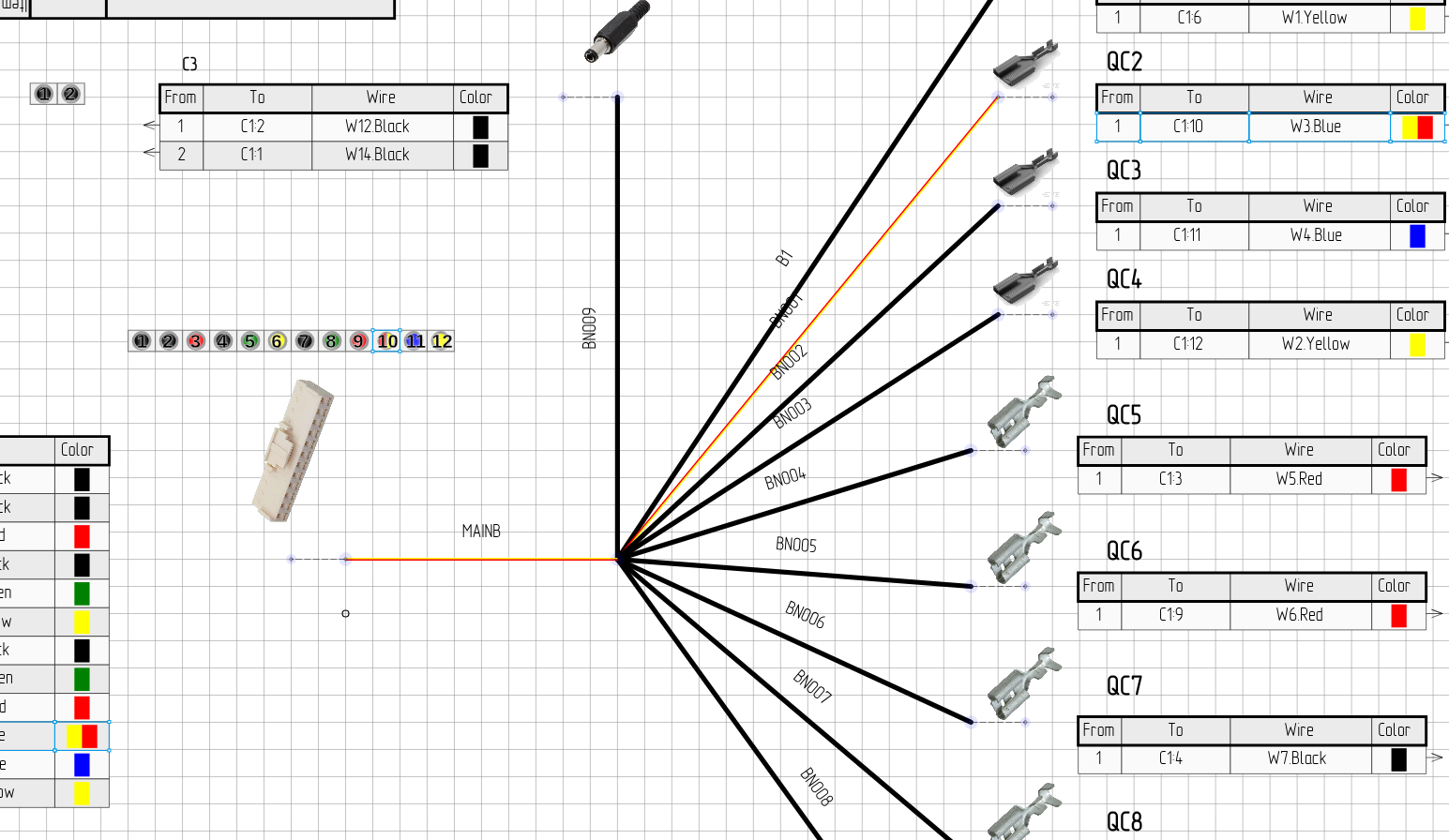 Wire routing through bundles