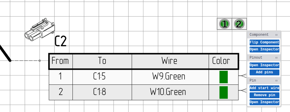 Right-click on pinout